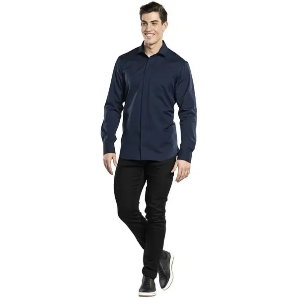 Horecaoverhemd | UFX | Polyester/Katoen | Donkerblauw | Lange Mouw