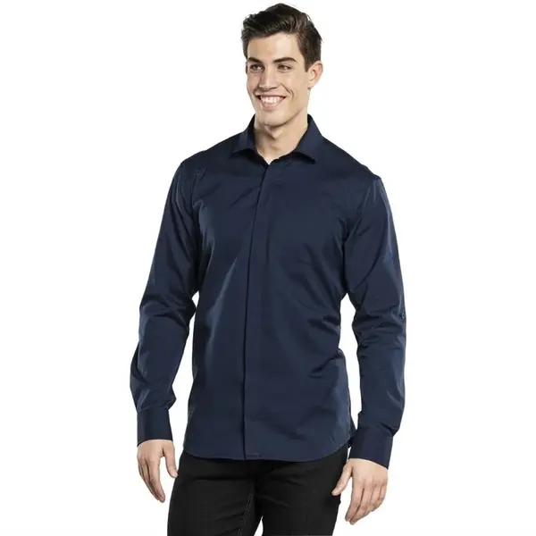 Horecaoverhemd | UFX | Polyester/Katoen | Donkerblauw | Lange Mouw
