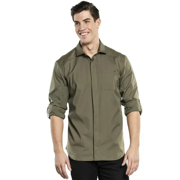 Horecaoverhemd | UFX | Polyester/Katoen | Donkergroen | Lange Mouw