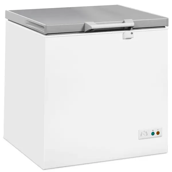 Vrieskist | 202L | Wit/RVS | -18°C/-24°C | Statisch | Kanteldeksel | 765x743x840(h)mm