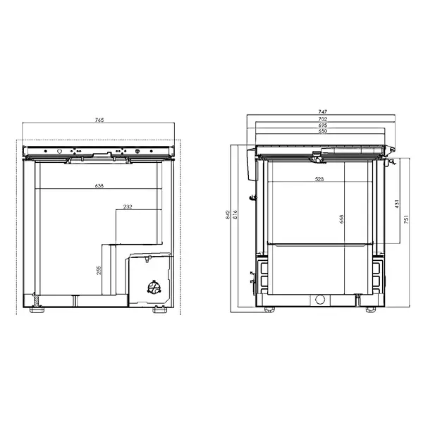 Vrieskist | 202L | Wit/RVS | -18°C/-24°C | Statisch | Kanteldeksel | 765x743x840(h)mm