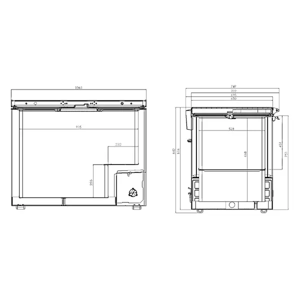 Vrieskist | 305L | Wit/RVS | -18°C/-24°C | Statisch | Kanteldeksel | 1041x743x840(h)mm