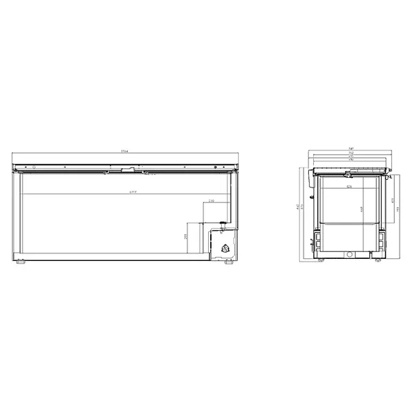 Vrieskist | 635L | Wit/RVS | -18°C/-24°C | Statisch | Kanteldeksel | 1904x743x840(h)mm