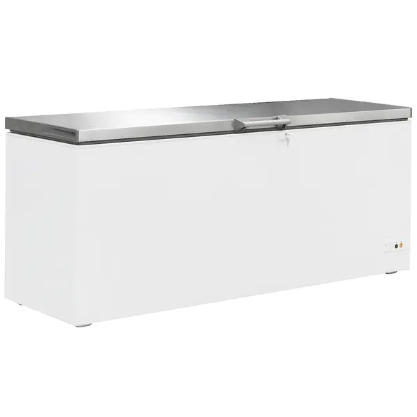 Vrieskist | 635L | Wit/RVS | -18°C/-24°C | Statisch | Kanteldeksel | 1904x743x840(h)mm