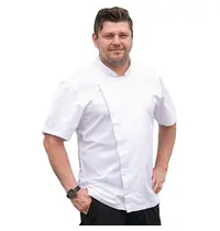 ChefWorks Koksbuis | CANNES | Polyester/Katoen | Wit | Korte Mouw | Unisex | Maat XL