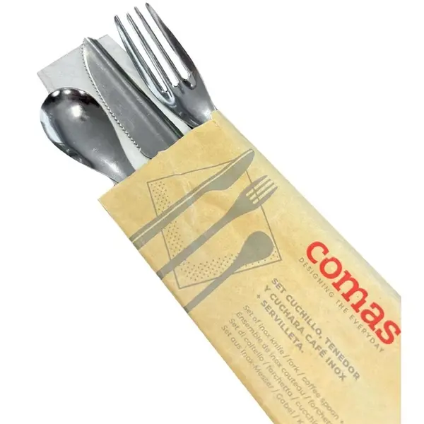 Besteksets | RVS | Incl. Papiertassen | 50 Stuks