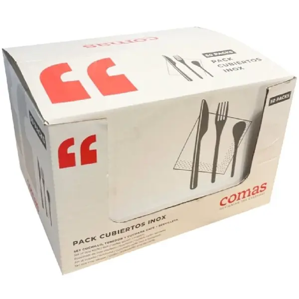Besteksets | RVS | Incl. Papiertassen | 50 Stuks