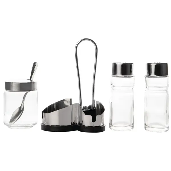 Menage | RVS/Glas | 3-delig | 106x100x218(h)mm