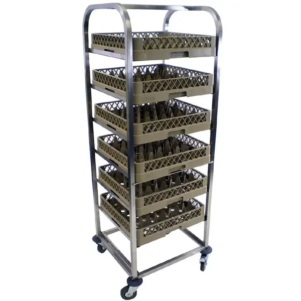 Vaatwaskorvenwagen | RVS | 7 Niveaus (500x500) | Wielen (Geremd) | 626x588x1621(h)mm