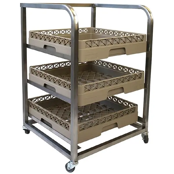 Vaatwaskorvenwagen | RVS | 3 Niveaus (500x500) | Wielen | 626x588x839(h)mm