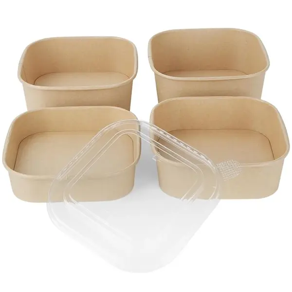 Voedselcontainers | Papier | Recyclebaar | 1.4L | 300 Stuks | 170x170x20mm
