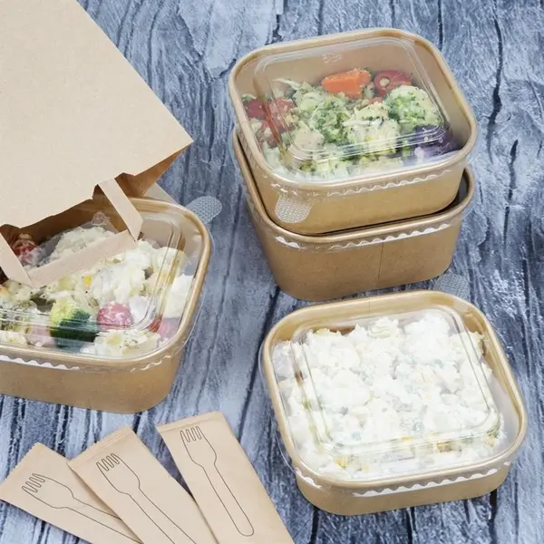 Voedselcontainers | Papier | Recyclebaar | 1.4L | 300 Stuks | 170x170x20mm