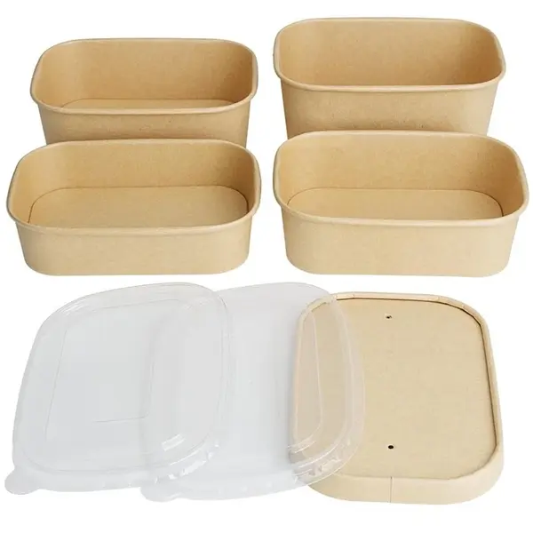 Voedselcontainers | Papier | Recyclebaar | 650ml | 300 Stuks | 172x122x52(h)mm