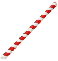 Fiesta Compostable Rietjes | Papier | Rood/Wit | Composteerbaar | 150 Stuks | Ø12x210(h)mm
