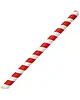 Fiesta Compostable Rietjes | Papier | Rood/Wit | Composteerbaar | 150 Stuks | Ø12x210(h)mm 