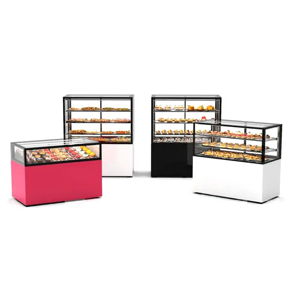Neutrale Vitrine | INTEGRA | Zwart | 1 Niveau | Wielen (Geremd) | 1200x600x1150(h)mm