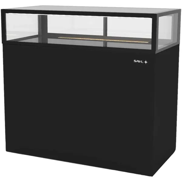 Neutrale Vitrine | INTEGRA | Zwart | 1 Niveau | Wielen (Geremd) | 1200x600x1150(h)mm