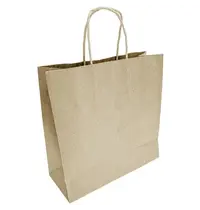 Fiesta Recyclable Draagtassen | Papier | Bruin | Recyclebaar | 250 Stuks | 180x95x217(h)mm 