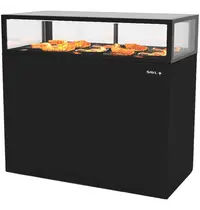 SAYL Warmhoudvitrine | INTEGRA | Zwart | 60°C/70°C | Geventileerd | 1 Niveau | 1.05kW (230V) | Touchscreen | Wielen (Geremd) | 1200x600x1150(h)mm