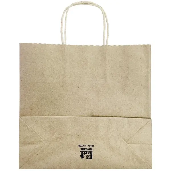Draagtassen | Papier | Bruin | Recyclebaar | 250 Stuks | 238x115x255(h)mm