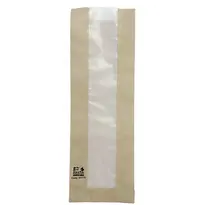 Fiesta Compostable Baquettezakken | Papier | Bruin/Transparant | Composteerbaar | 1000 Stuks | 100x60x300(h)mm