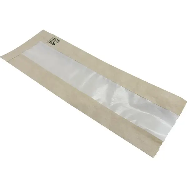 Baquettezakken | Papier | Bruin/Transparant | Composteerbaar | 1000 Stuks | 100x60x300(h)mm