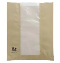 Fiesta Compostable Broodzakken | Papier | Bruin/Transparant | Composteerbaar | 1000 Stuks | 215x88x266(h)mm