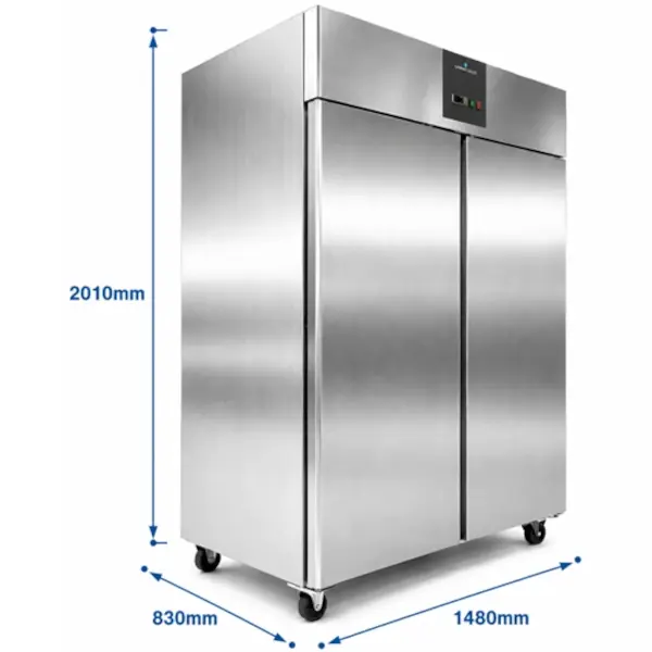 Vrieskast | 1400L (2/1 GN) | RVS | -18°C/-22°C | Geforceerd | Wielen | 1480x830x2010(h)mm