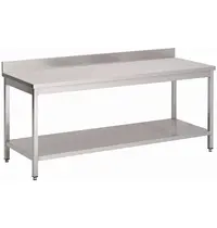 Gastro M Werktafel | RVS | Bodemschap | Achteropstand | 1000x600x880/930(h)mm