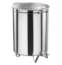 Gastro M Pedaalemmer | RVS | 50L | Klapdeksel | Wielen | 605(h)mm