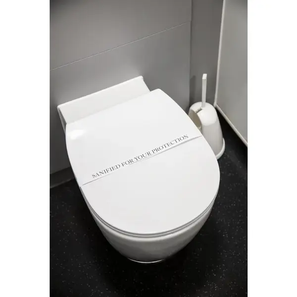 Hygiënestickers | Papier | "SANIFIED FOR YOUR PROTECTION" | 250 Stuks | 501x24(h)mm