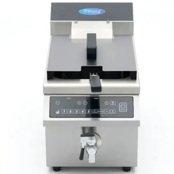 Inductiefriteuse | Elektrisch | 8L | 60–190°C | 3.5kW (230V) | Aftapkraan | Timer / Programmering | 290x590x410(h)mm