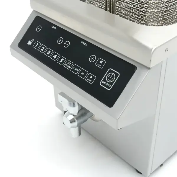 Inductiefriteuse | Elektrisch | 8L | 60–190°C | 3.5kW (230V) | Aftapkraan | Timer / Programmering | 290x590x410(h)mm