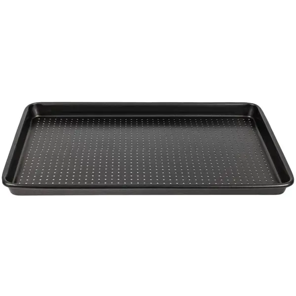 Bakplaat | CRUSTY BAKE | Carbonstaal (Antiaanbaklaag) | Geperforeerd | 390x270x20(h)mm