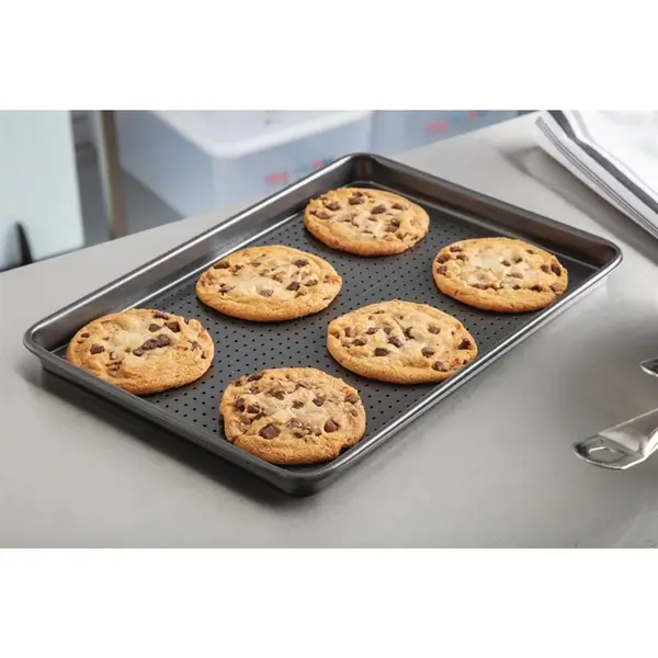 Bakplaat | CRUSTY BAKE | Carbonstaal (Antiaanbaklaag) | Geperforeerd | 390x270x20(h)mm