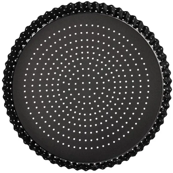 Quichevorm | CRUSTY BAKE | Carbonstaal (Antiaanbaklaag) | Losse Bodem | Geperforeerd | Ø300mm