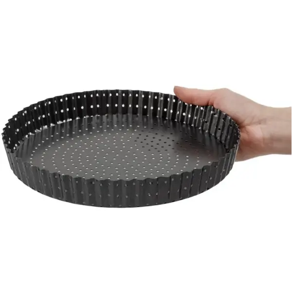 Quichevorm | CRUSTY BAKE | Carbonstaal (Antiaanbaklaag) | Losse Bodem | Geperforeerd | Ø300mm
