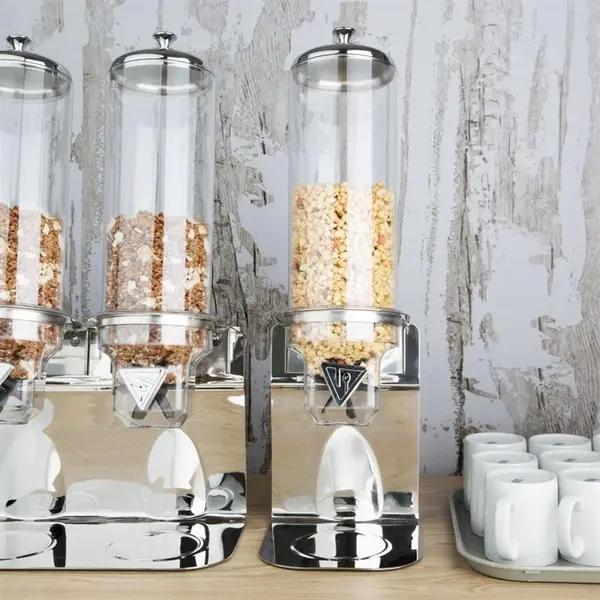 Ontbijtgranendispenser | RVS/Kunststof | 2x 4L | 360x240x603(h)mm