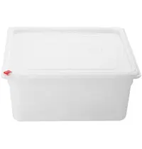 Hygiplas Voedseldozen | Kunststof | Transparant | 12L | 2/3 GN | 4 stuks | Incl. Deksels | Incl. HACCP Kleurclips | 354x325x150(h)mm