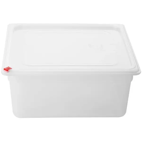 Voedseldozen | Kunststof | Transparant | 12L | 2/3 GN | 4 stuks | Incl. Deksels | Incl. HACCP Kleurclips | 354x325x150(h)mm