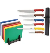 Hygiplas Snijplanken-/Messenset | LDPE | Meerdere Kleuren | HACCP | 12 Stuks | Incl. Snijplankenrek & Foudraal