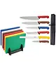 Hygiplas Snijplanken-/Messenset | LDPE | Meerdere Kleuren | HACCP | 12 Stuks | Incl. Snijplankenrek & Foudraal 