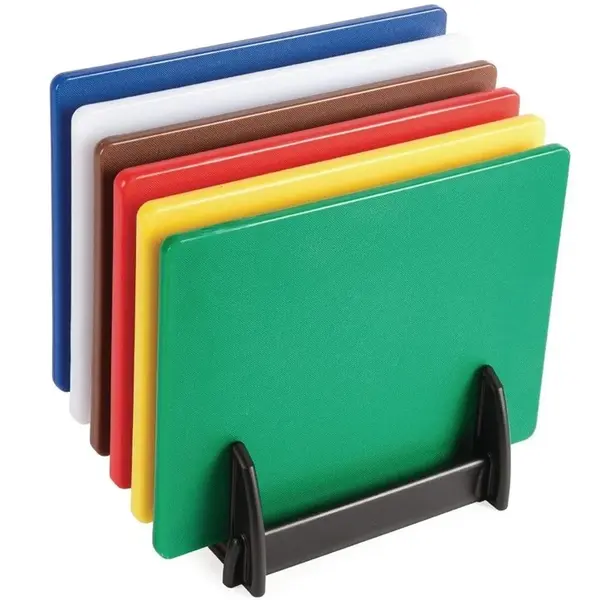 Snijplanken-/Messenset | LDPE | Meerdere Kleuren | HACCP | 12 Stuks | Incl. Snijplankenrek & Foudraal