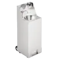 IMC Mobiele Handwastafel | RVS | Schoon-/Vuilwaterreservoirs (2x 10L) | Voetbediening | Incl. Afvalvak + Zeep-/Papierdispensers | Wielen | 540x450x1250(h)mm
