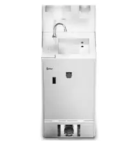 IMC Mobiele Handwastafel | RVS | Schoon-/Vuilwaterreservoirs (2x 20L) | Voetbediening | Incl. Afvalvak + Zeep-/Papierdispensers | Wielen | 543x515x1220(h)mm