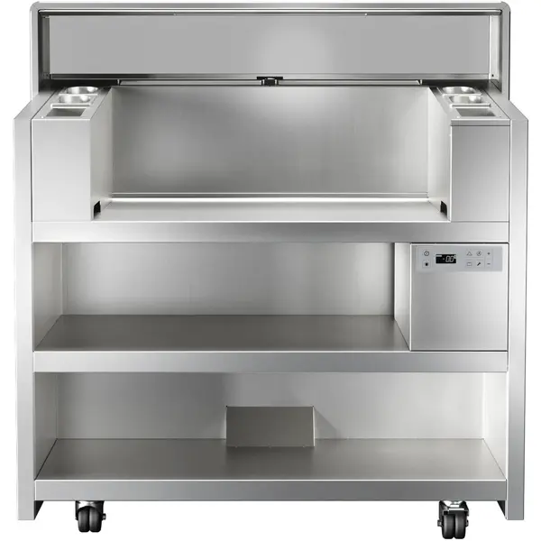 Kookstation | LiberoPro | RVS | 2 Kookunits | Stopcontacten (4x 230V) | 14.5 kW (400V) | Wielen (Geremd) | 1231x788x1284(h)mm