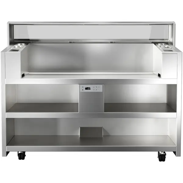Kookstation | LiberoPro | RVS | 3 Kookunits | Stopcontacten (2x 230V + 3x 400V) | 20kW (400V) | Wielen (Geremd) | 1653x788x1284(h)mm