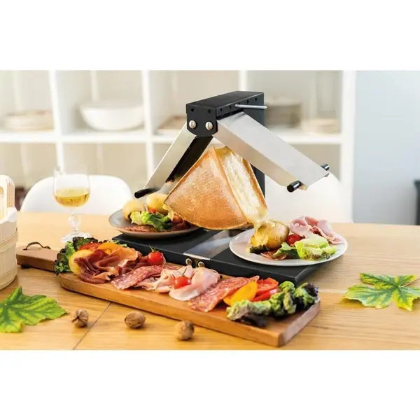 Raclette-Apparaat | BRÉZIÈRE® | RVS | Instelbaar Verwarmingselement | Inklapbaar | 0.85kW (230V) | 300x215x445(h)mm