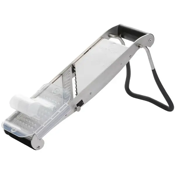 Japanse Mandoline | COMPACT PRO INOX | RVS | Schijfjes (0.5-10mm), Juliënne (4mm), Friet (10mm) | 250x130x360(h)mm