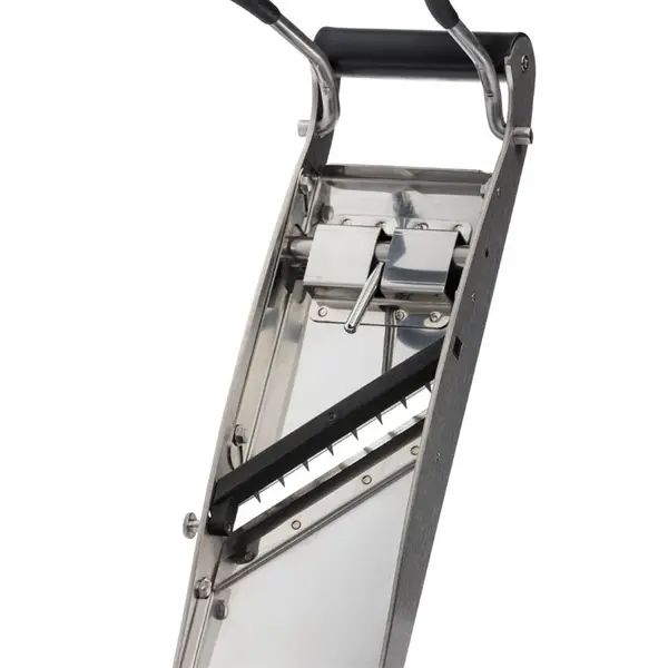 Japanse Mandoline | COMPACT PRO INOX | RVS | Schijfjes (0.5-10mm), Juliënne (4mm), Friet (10mm) | 250x130x360(h)mm